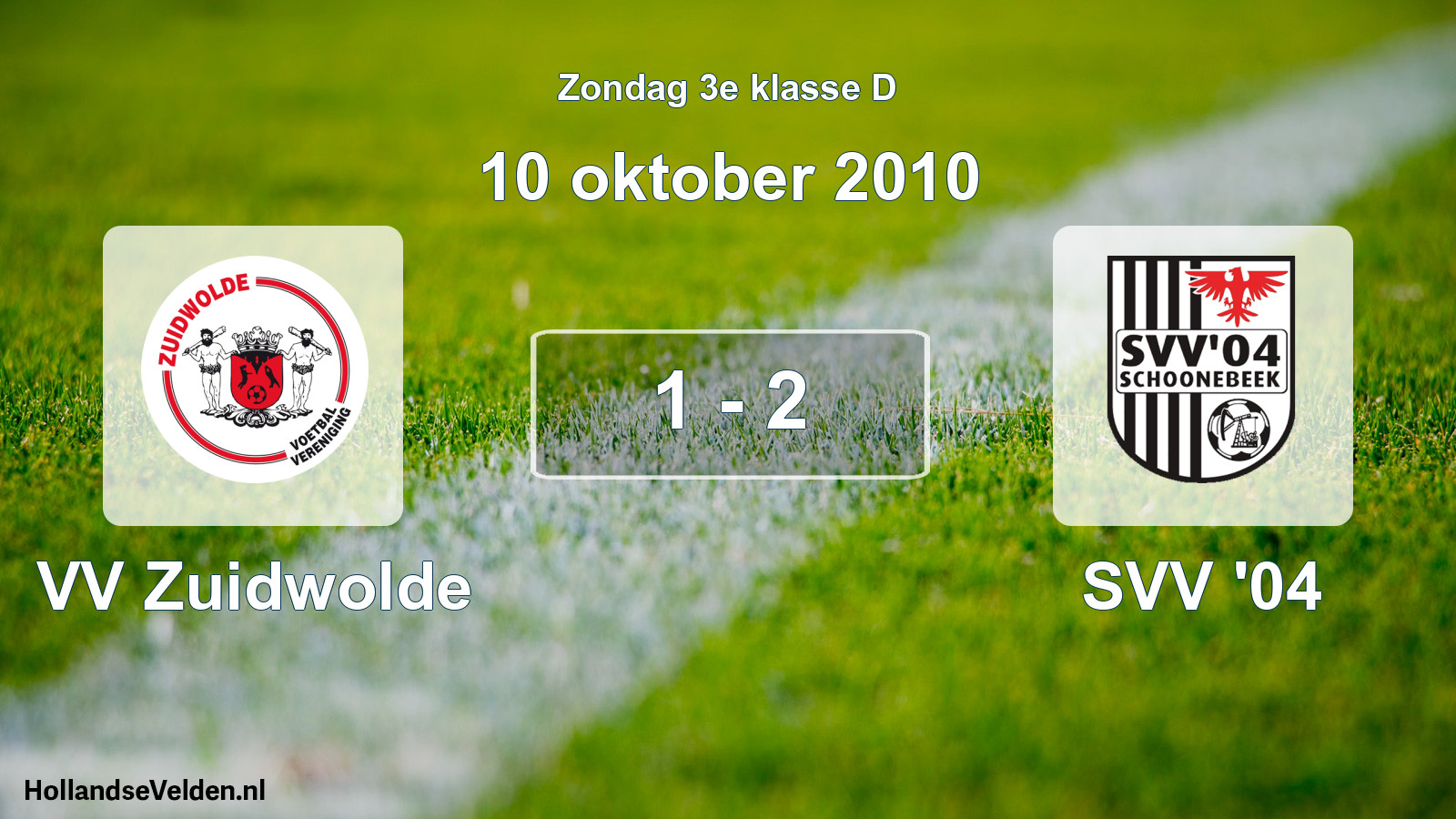 Total number of matches played: VV Zuidwolde - SVV '04 1 - 2 (10 October 2010)