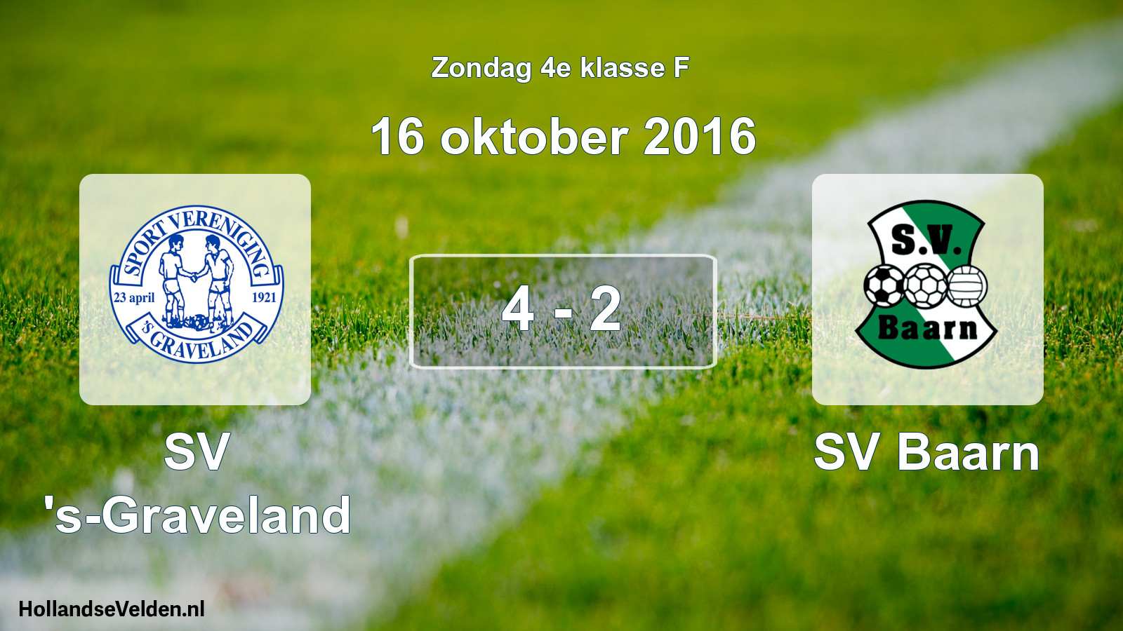 Total number of matches played: SV 's-Graveland - SV Baarn 4 - 2 (16 October 2016)