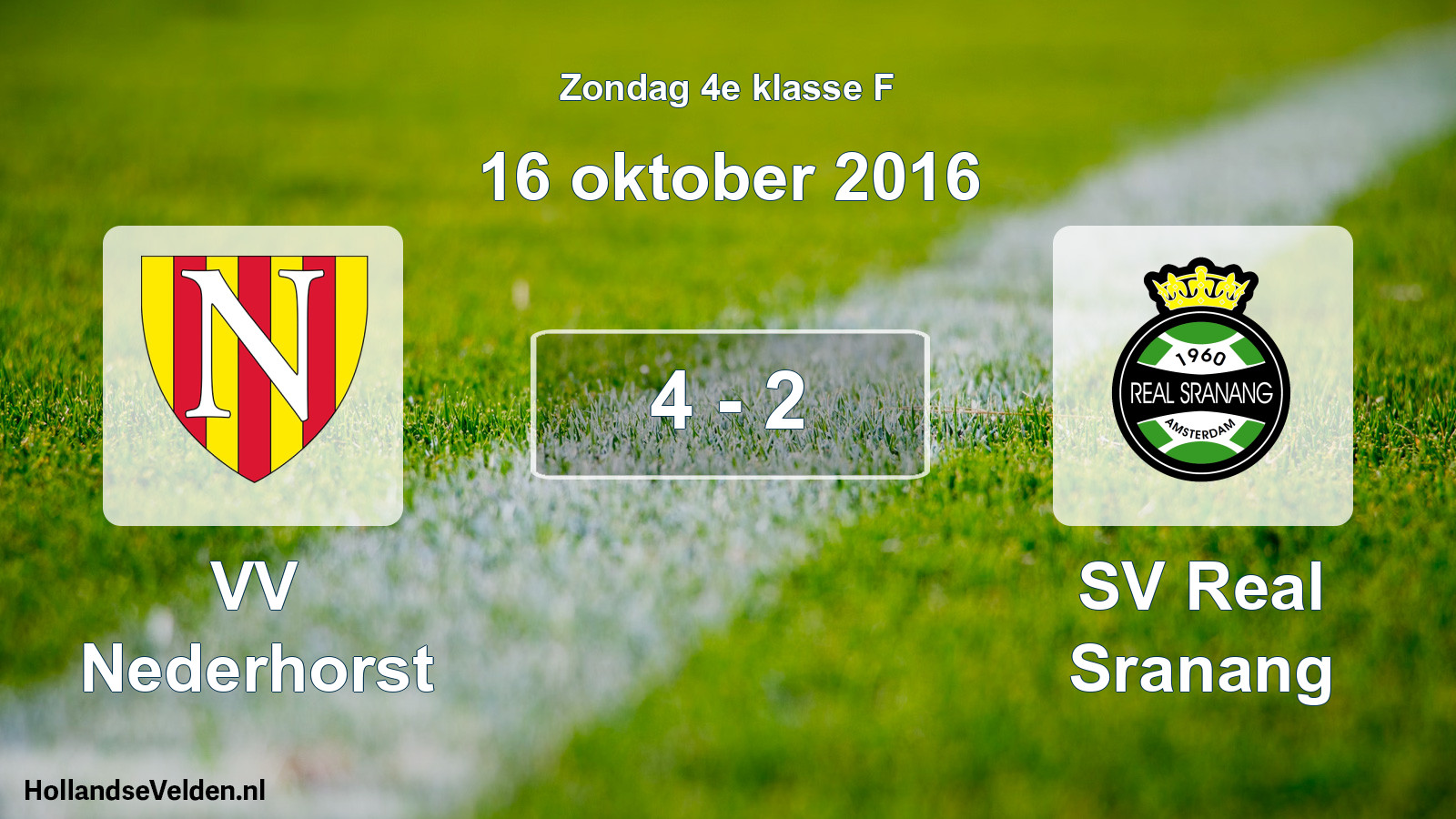 Total number of matches played: VV Nederhorst - SV Real Sranang 4 - 2 (16 October 2016)