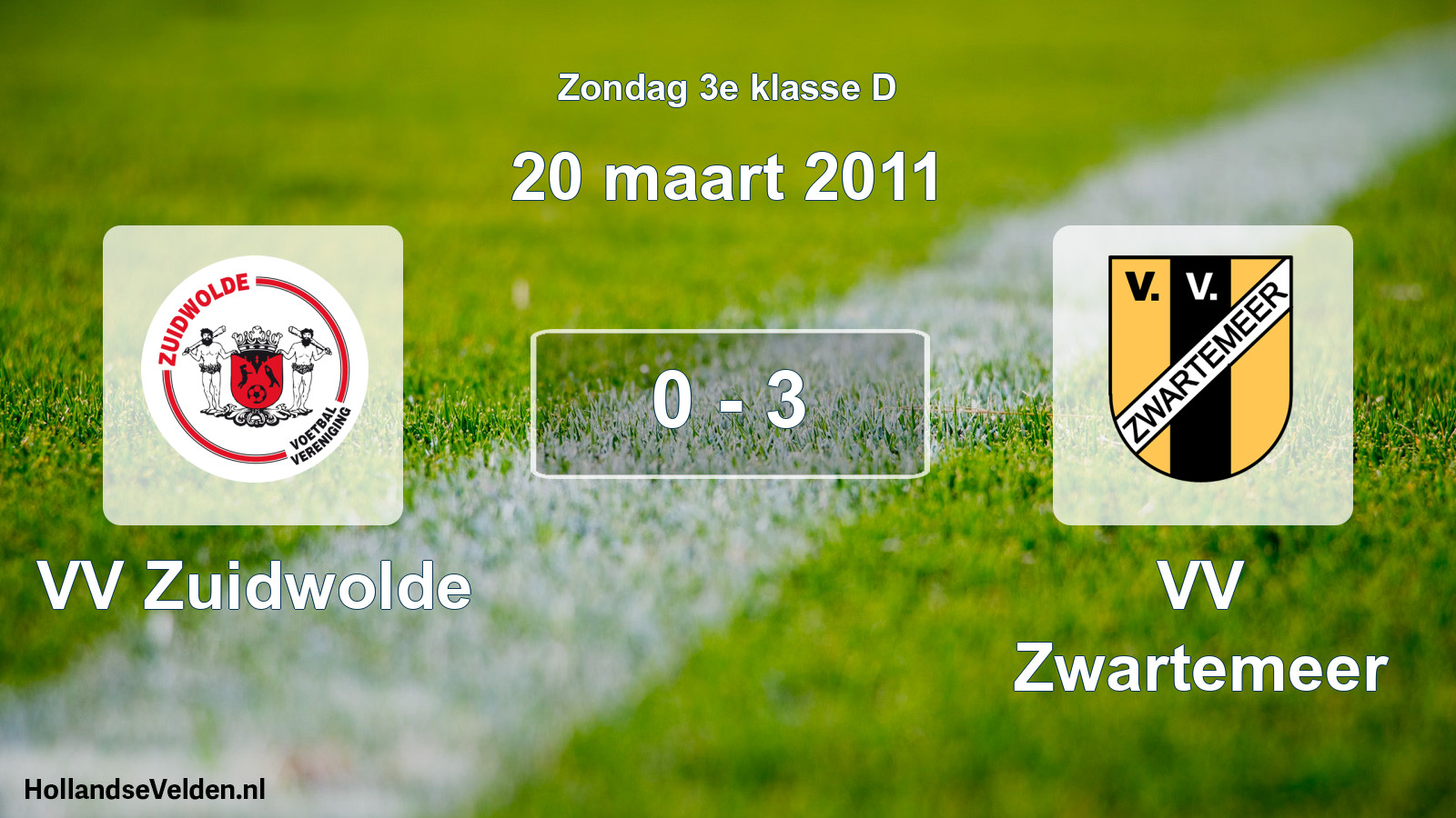 Total number of matches played: VV Zuidwolde - VV Zwartemeer 0 - 3 (20 March 2011)