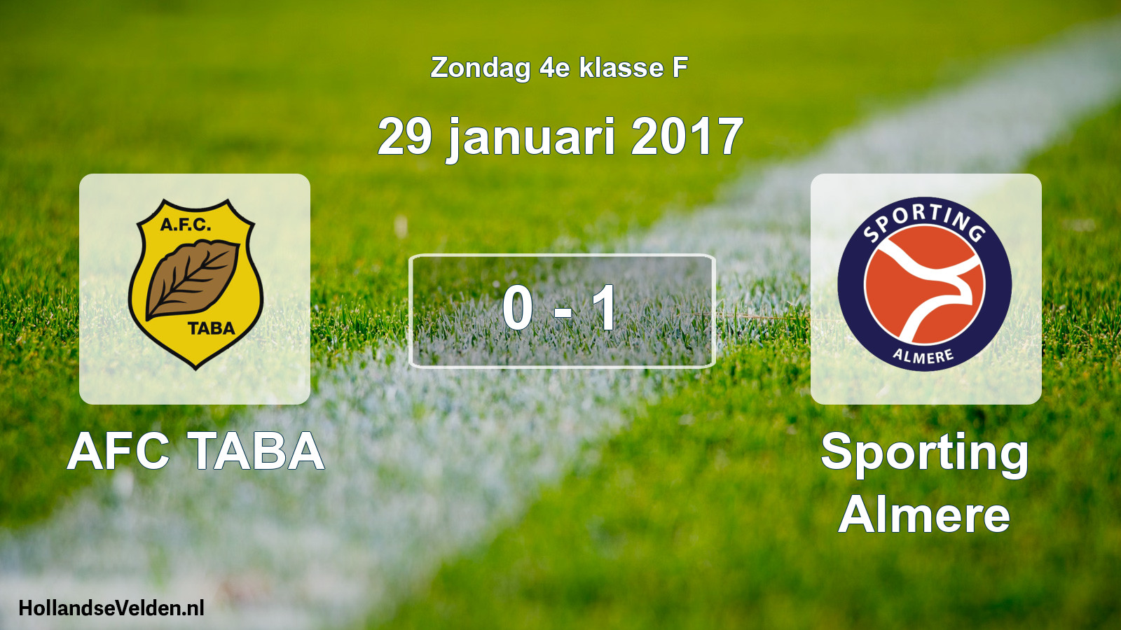 Total number of matches played: AFC TABA - Sporting Almere 0 - 1 (29 January 2017)
