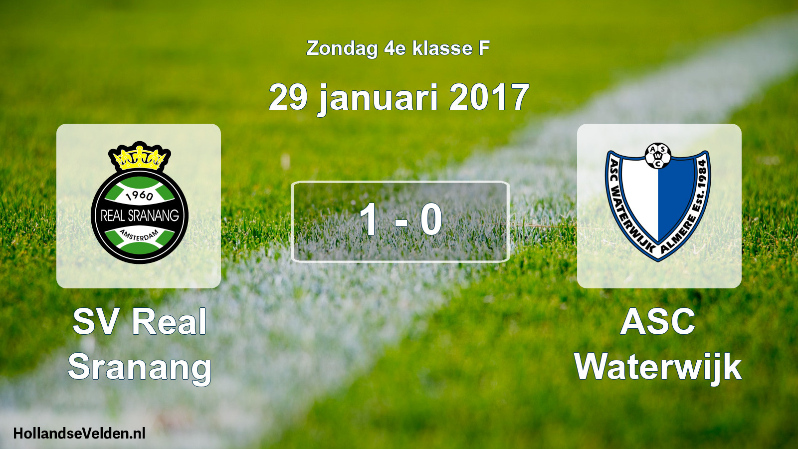 Total number of matches played: SV Real Sranang - ASC Waterwijk 1 - 0 (29 January 2017)