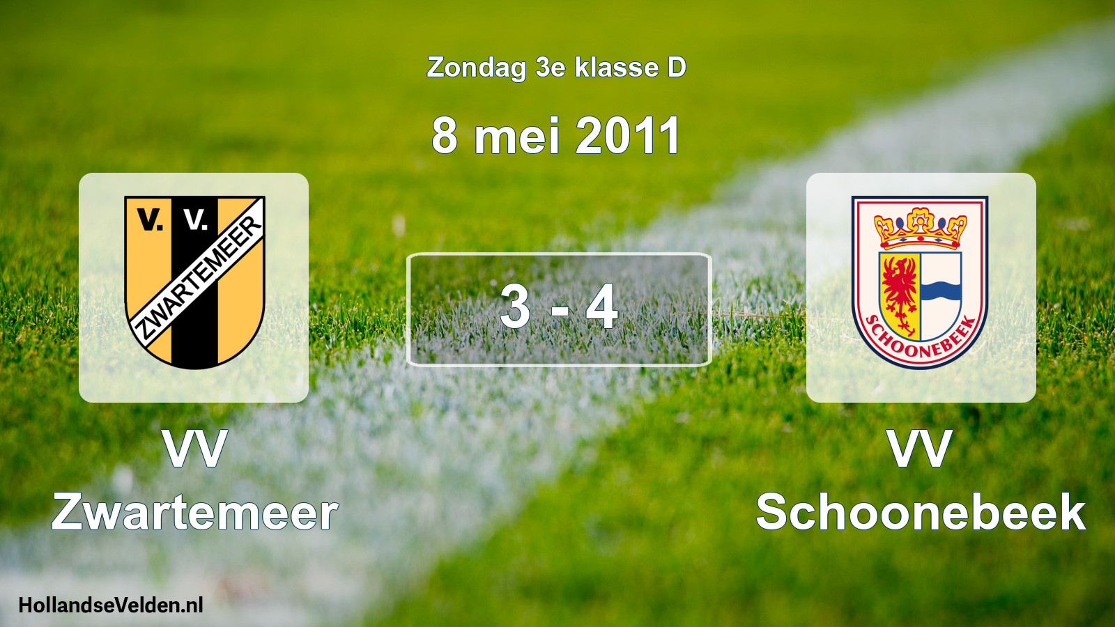 Total number of matches played: VV Zwartemeer - VV Schoonebeek 3 - 4 (8 May 2011)