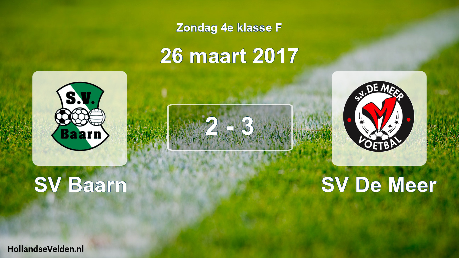Total number of matches played: SV Baarn - SV De Meer 2 - 3 (26 March 2017)