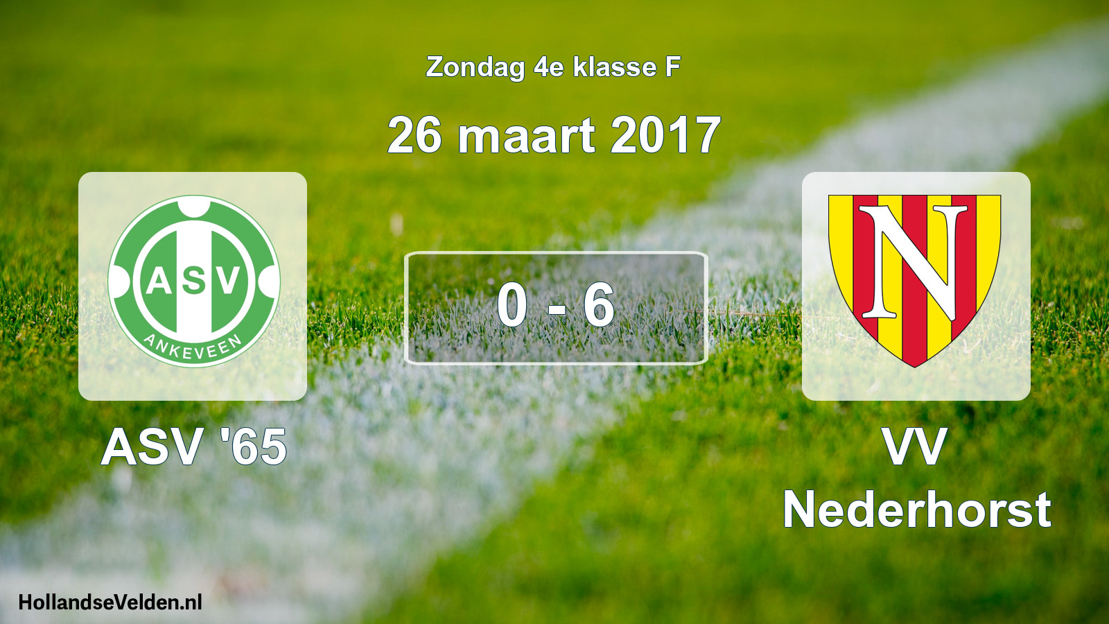 Total number of matches played: ASV '65 - VV Nederhorst 0 - 6 (26 March 2017)
