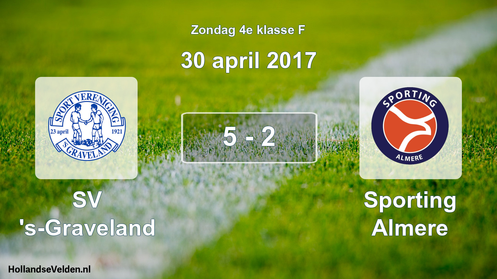 Total number of matches played: SV 's-Graveland - Sporting Almere 5 - 2 (30 April 2017)