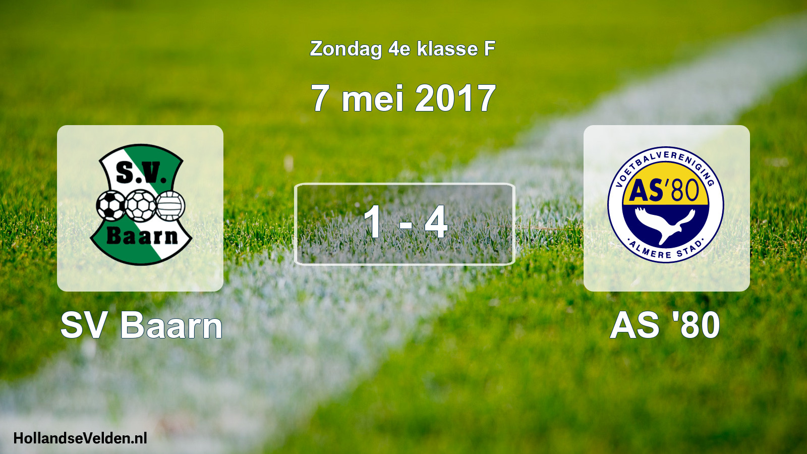Total number of matches played: SV Baarn - AS '80 1 - 4 (7 May 2017)