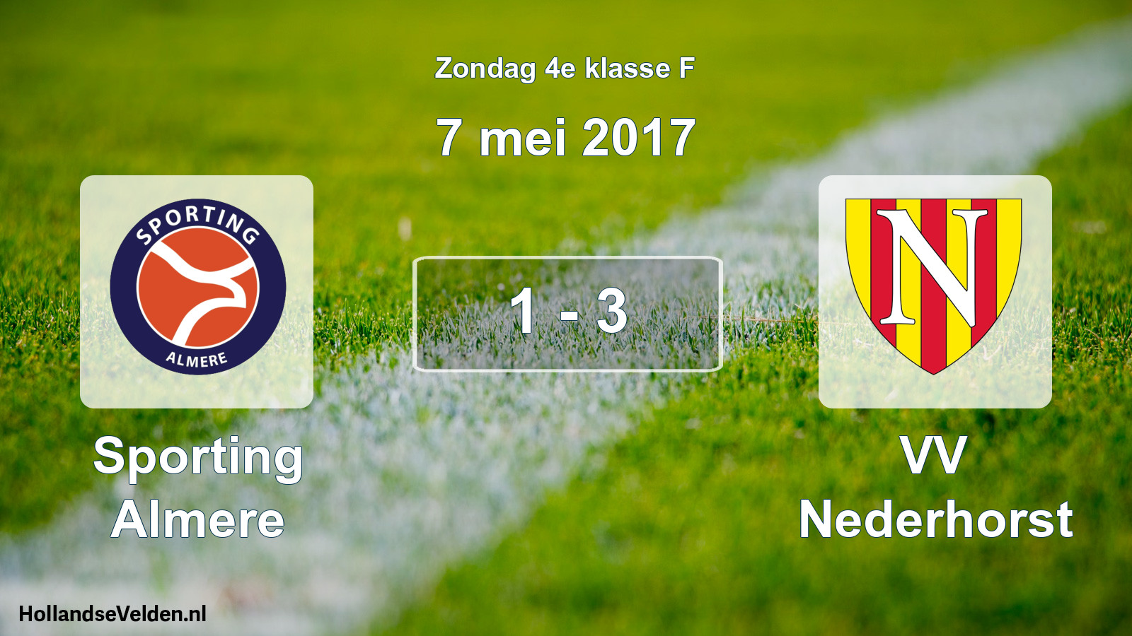 Total number of matches played: Sporting Almere - VV Nederhorst 1 - 3 (7 May 2017)