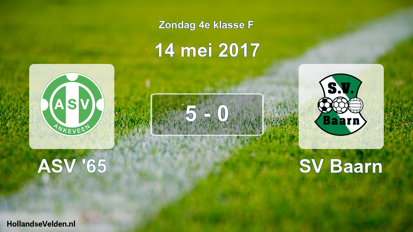 Total number of matches played: ASV '65 - SV Baarn 5 - 0 (14 May 2017)