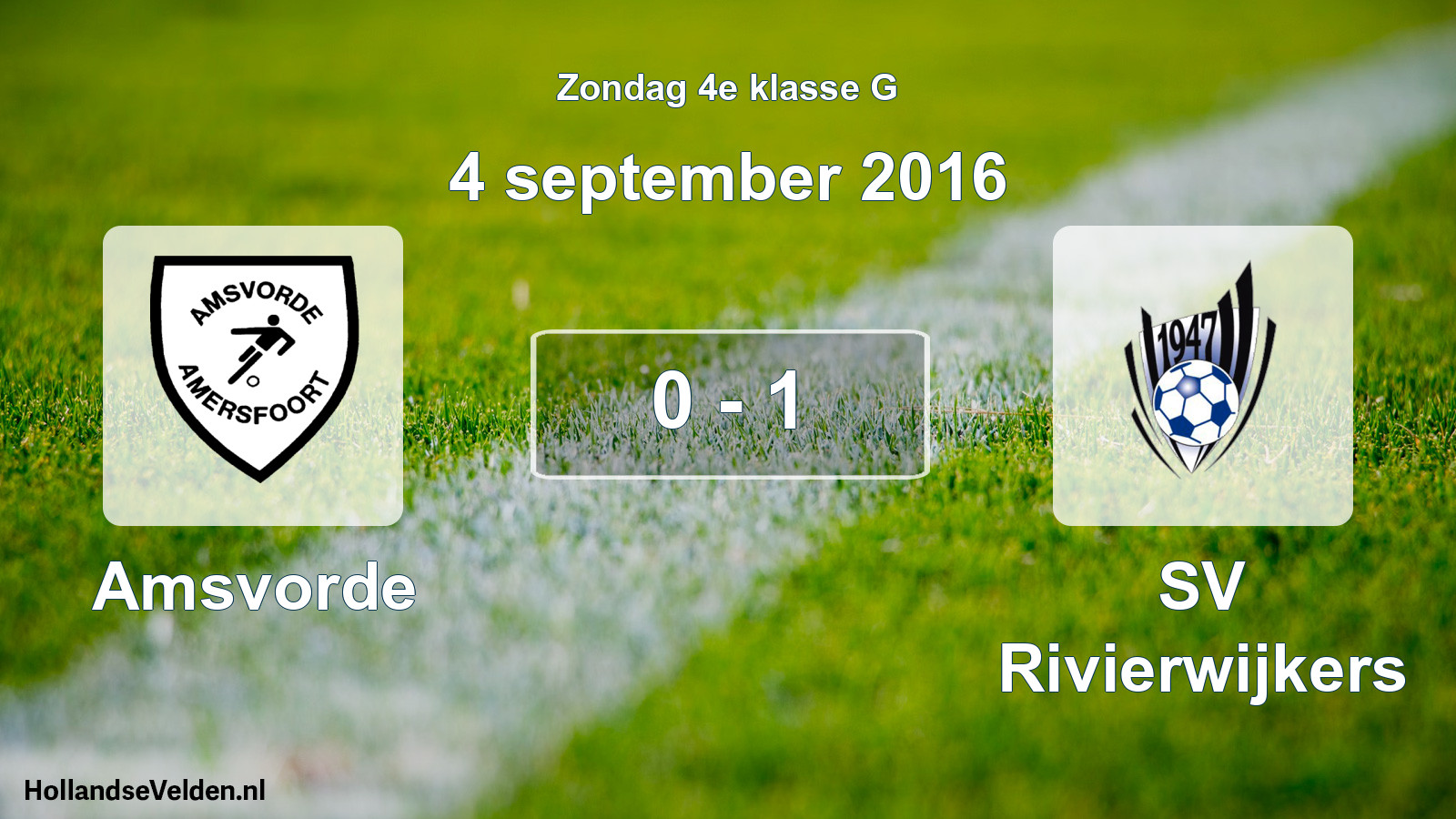 Total number of matches played: Amsvorde - SV Rivierwijkers 0 - 1 (4 September 2016)