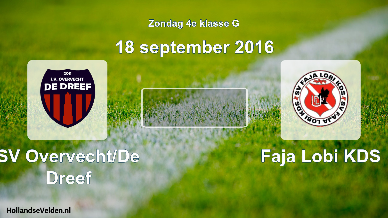 Scheduled Match: SV Overvecht/De Dreef - Faja Lobi KDS (18 September 2016)