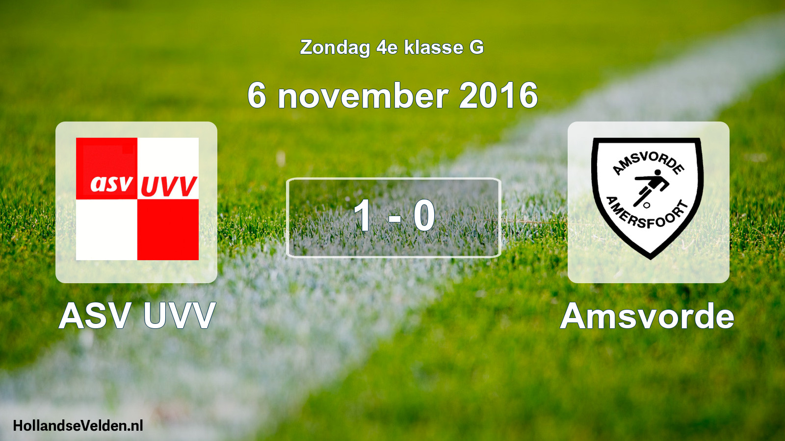 Total number of matches played: ASV UVV - Amsvorde 1 - 0 (6 November 2016)
