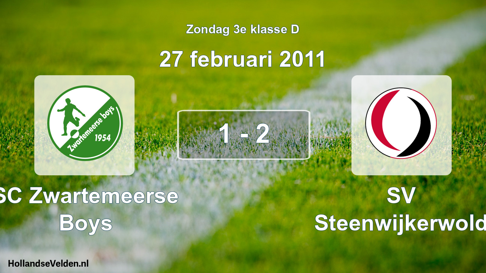 Total number of matches played: SC Zwartemeerse Boys - SV Steenwijkerwold 1 - 2 (27 February 2011)