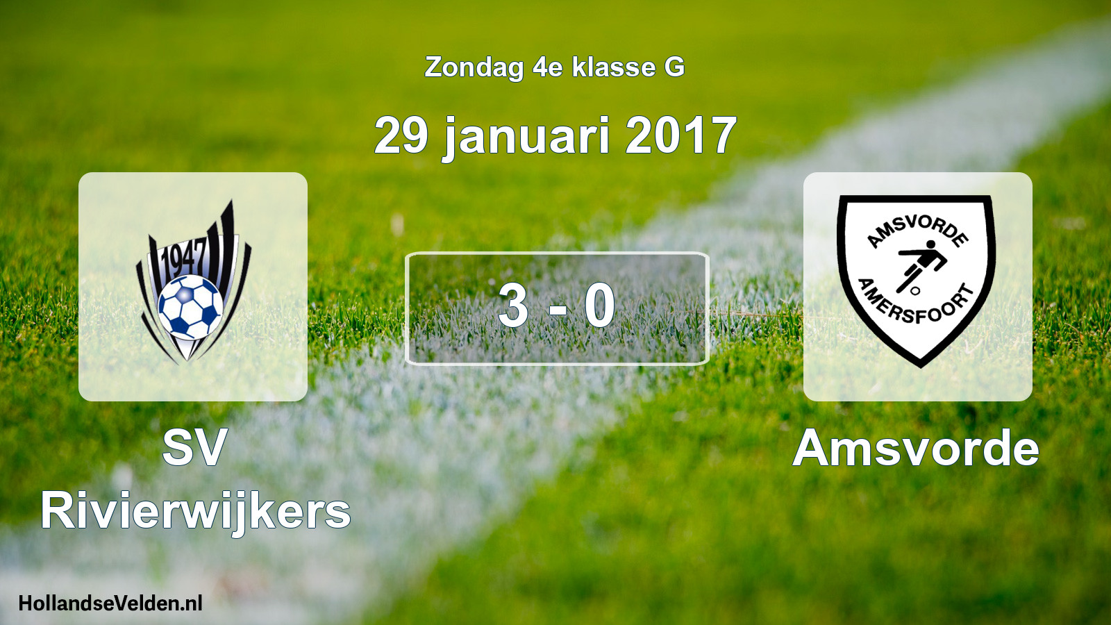 Total number of matches played: SV Rivierwijkers - Amsvorde 3 - 0 (29 January 2017)