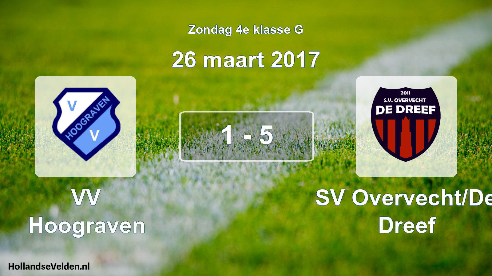 Total number of matches played: VV Hoograven - SV Overvecht/De Dreef 1 - 5 (26 March 2017)