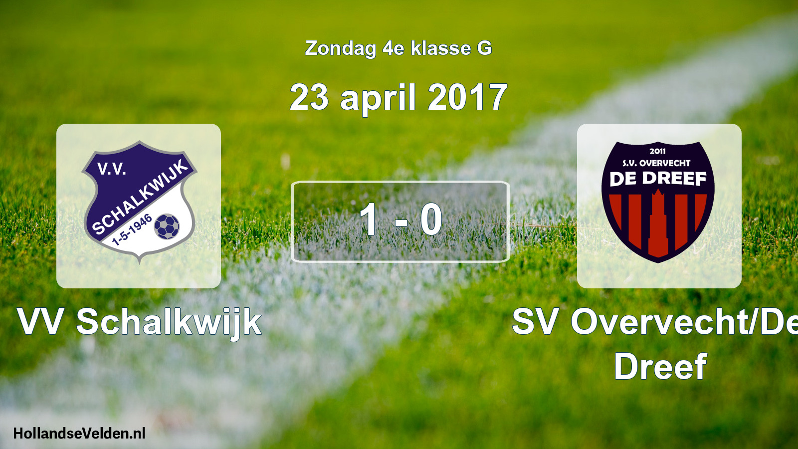 Total number of matches played: VV Schalkwijk - SV Overvecht/De Dreef 1 - 0 (23 April 2017)
