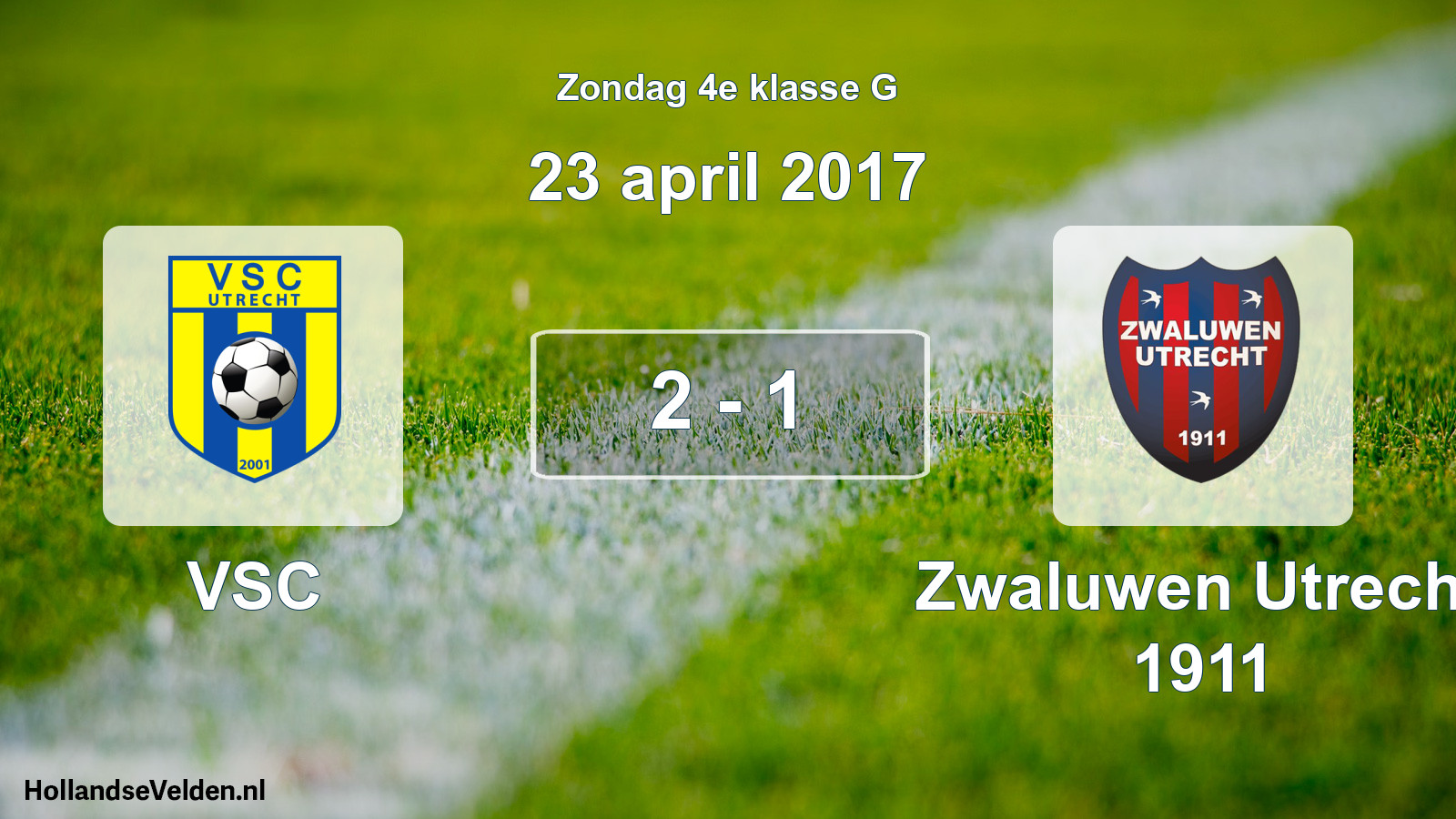 Total number of matches played: VSC - Zwaluwen Utrecht 1911 2 - 1 (23 April 2017)