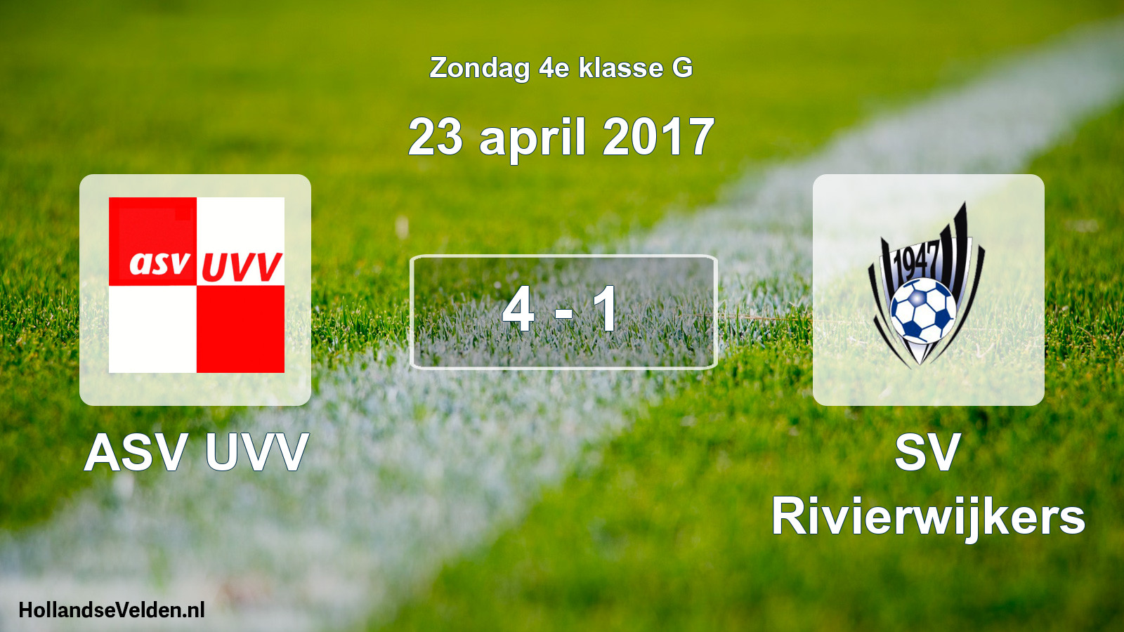 Total number of matches played: ASV UVV - SV Rivierwijkers 4 - 1 (23 April 2017)
