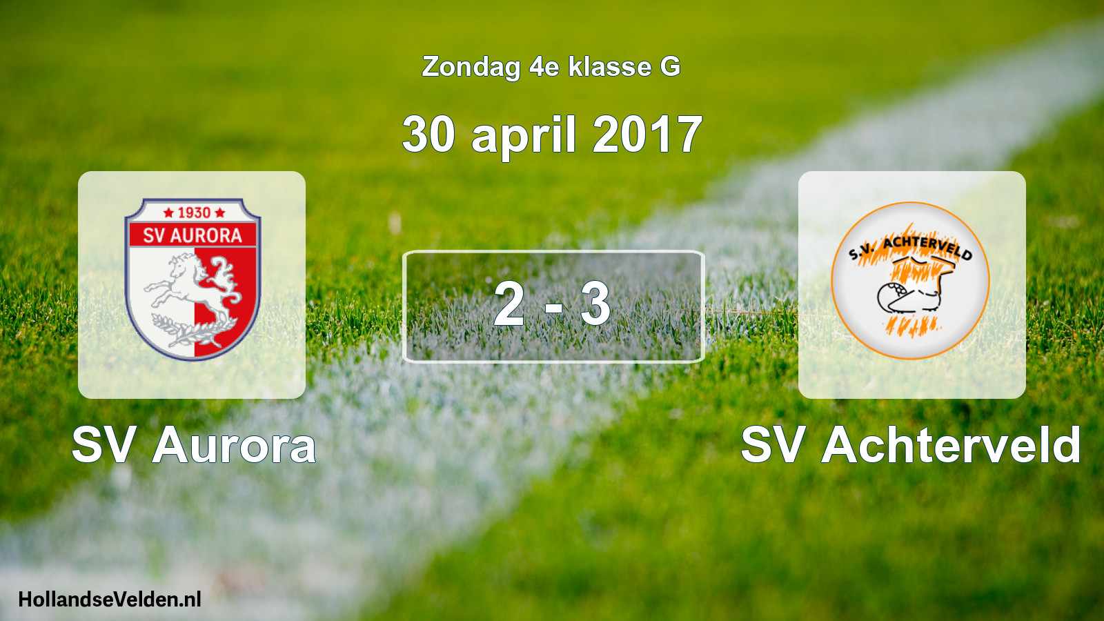 Total number of matches played: SV Aurora - SV Achterveld 2 - 3 (30 April 2017)