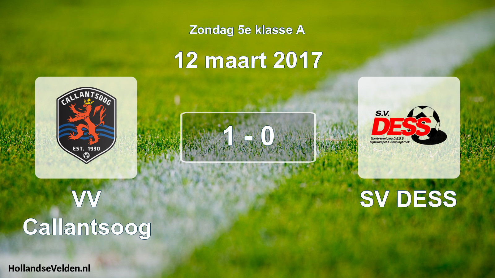 Total number of matches played: VV Callantsoog - SV DESS 1 - 0 (12 March 2017)