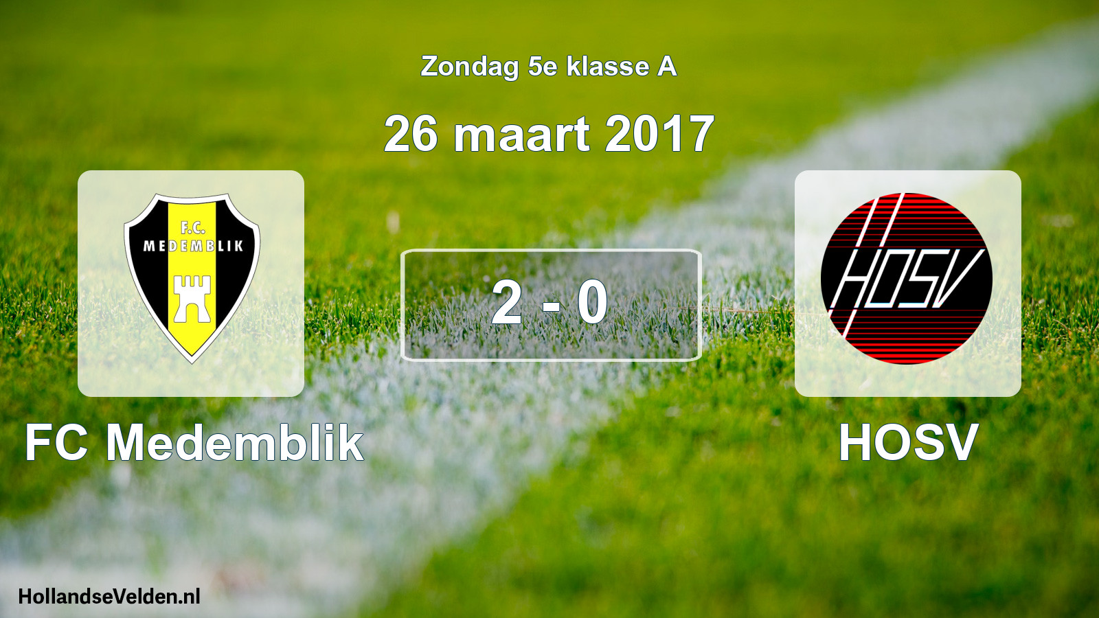Total number of matches played: FC Medemblik - HOSV 2 - 0 (26 March 2017)