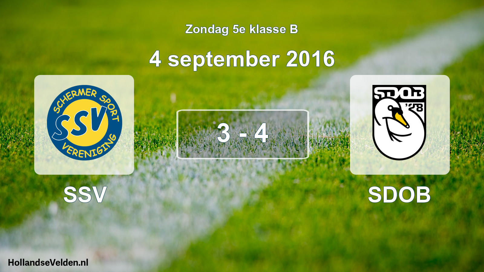 Total number of matches played: SSV - SDOB 3 - 4 (4 September 2016)