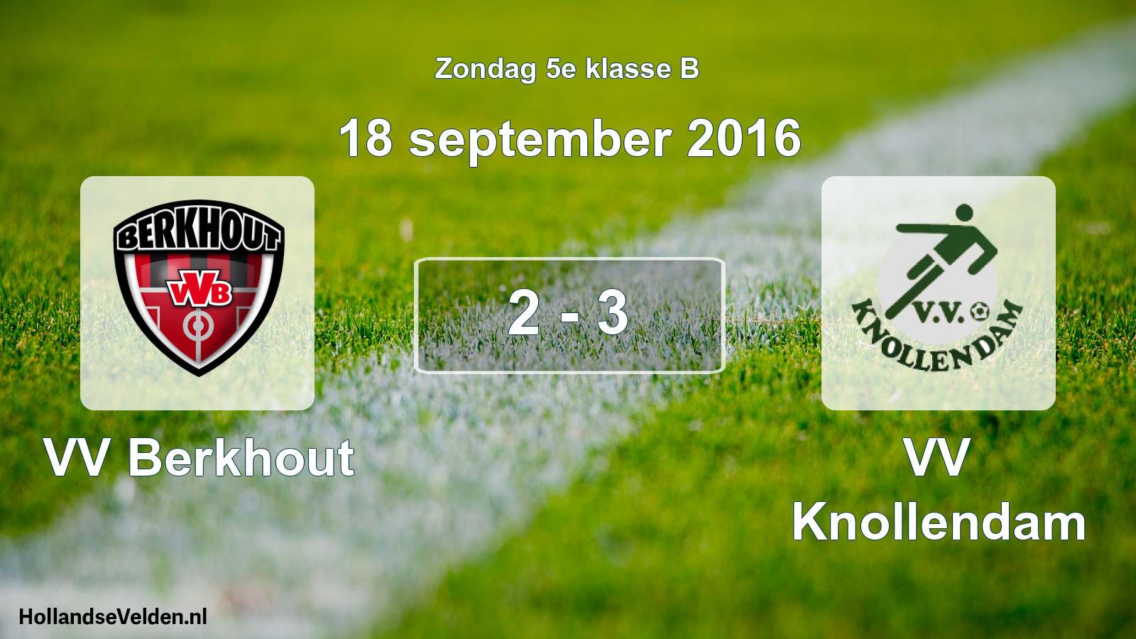 Total number of matches played: VV Berkhout - VV Knollendam 2 - 3 (18 September 2016)