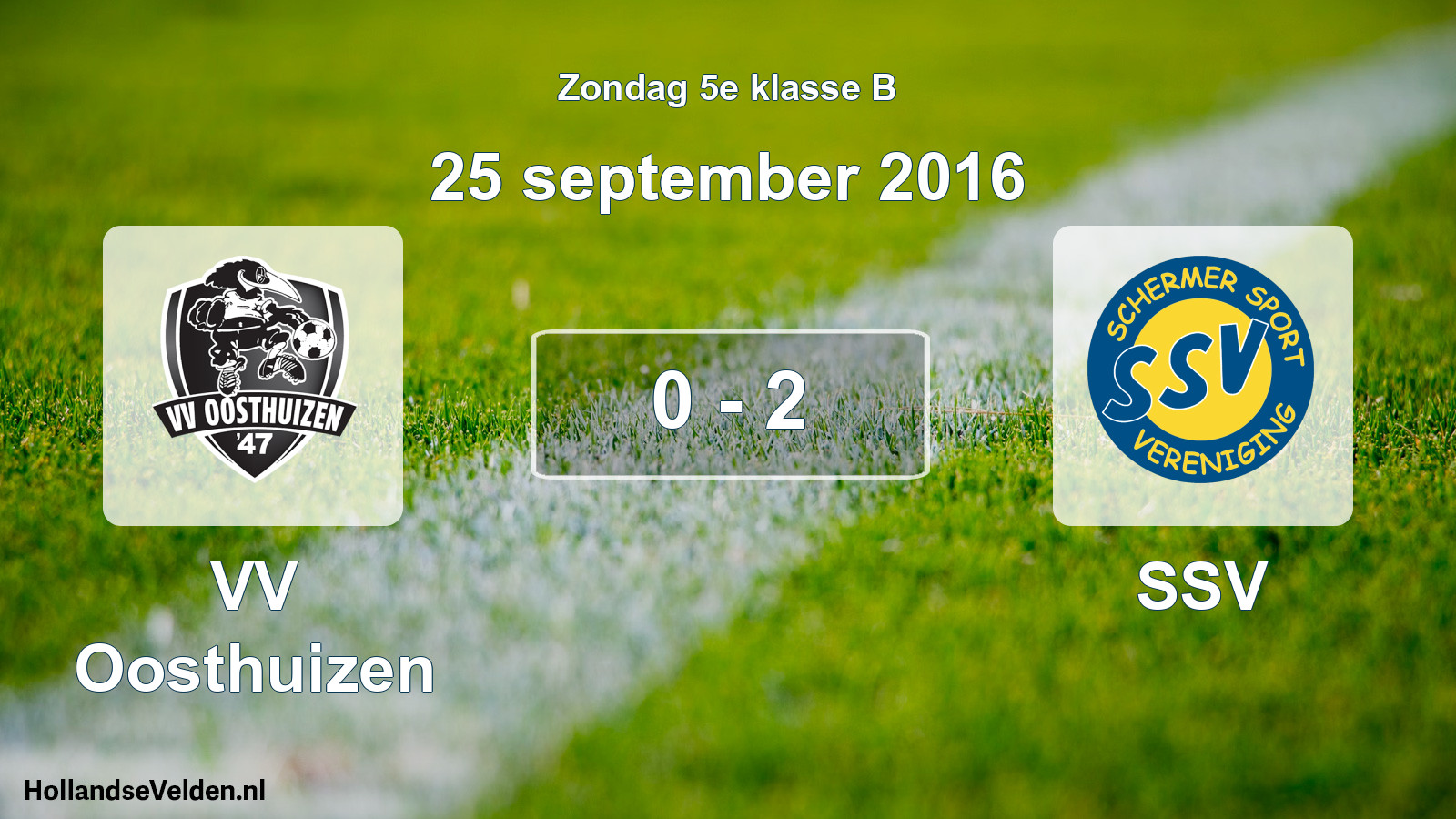 Total number of matches played: VV Oosthuizen - SSV 0 - 2 (25 September 2016)