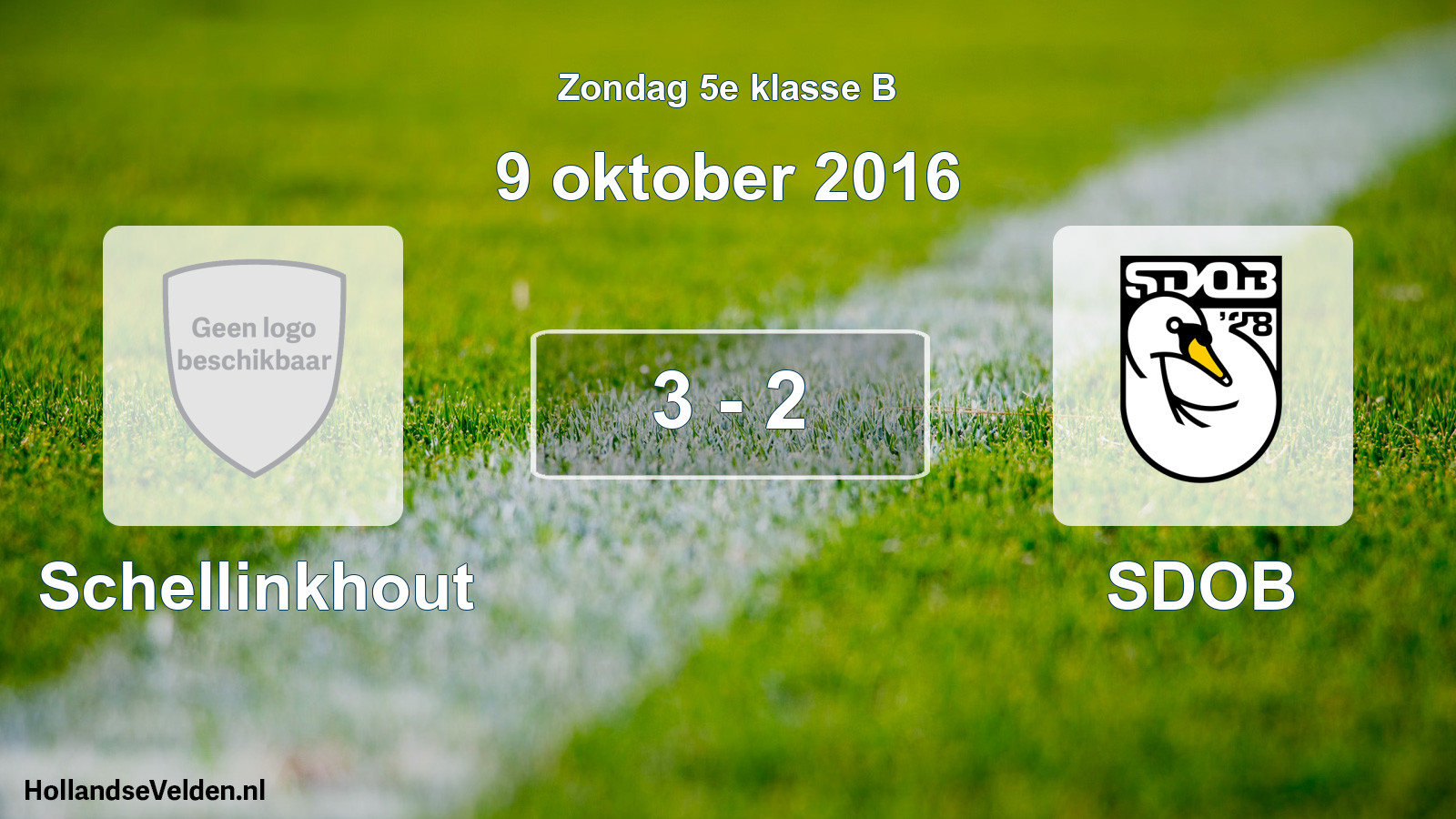 Total number of matches played: Schellinkhout - SDOB 3 - 2 (9 October 2016)