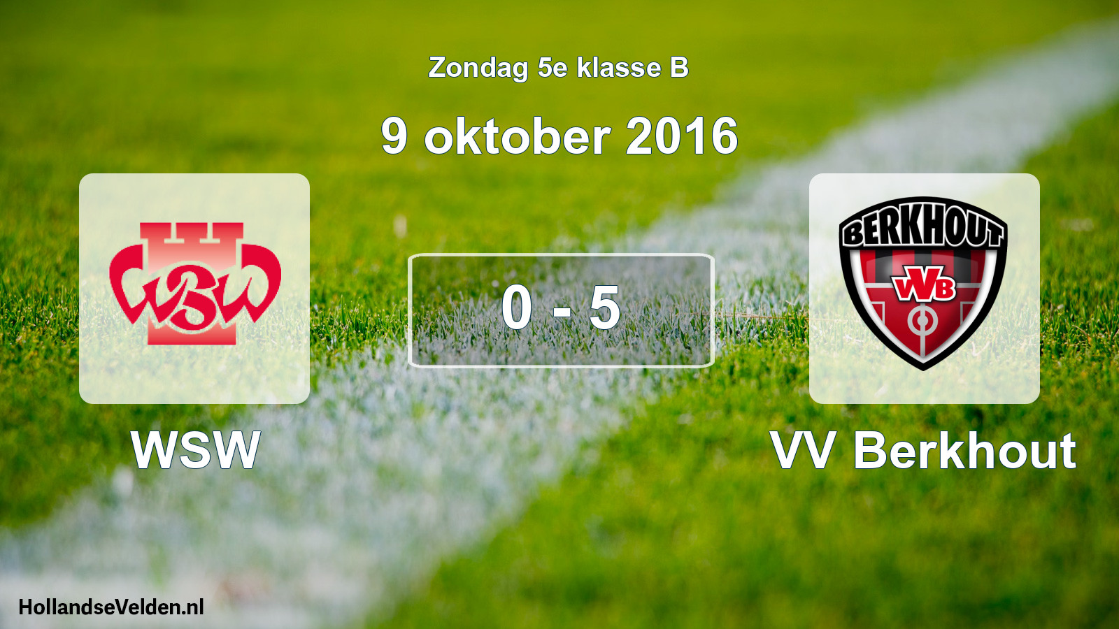 Total number of matches played: WSW - VV Berkhout 0 - 5 (9 October 2016)