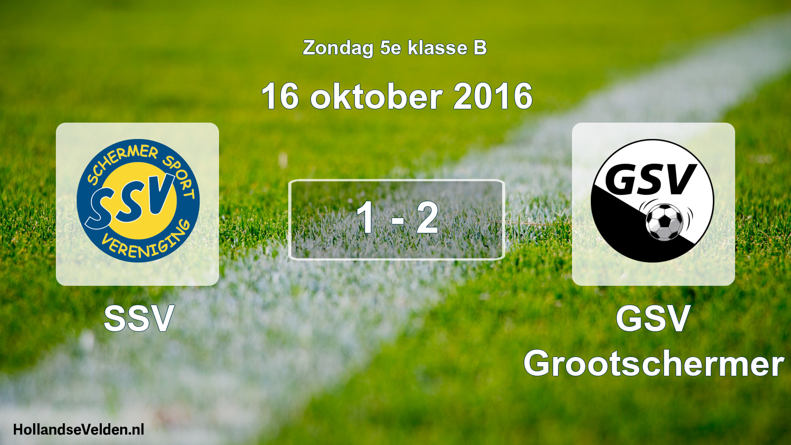 Total number of matches played: SSV - GSV Grootschermer 1 - 2 (16 October 2016)