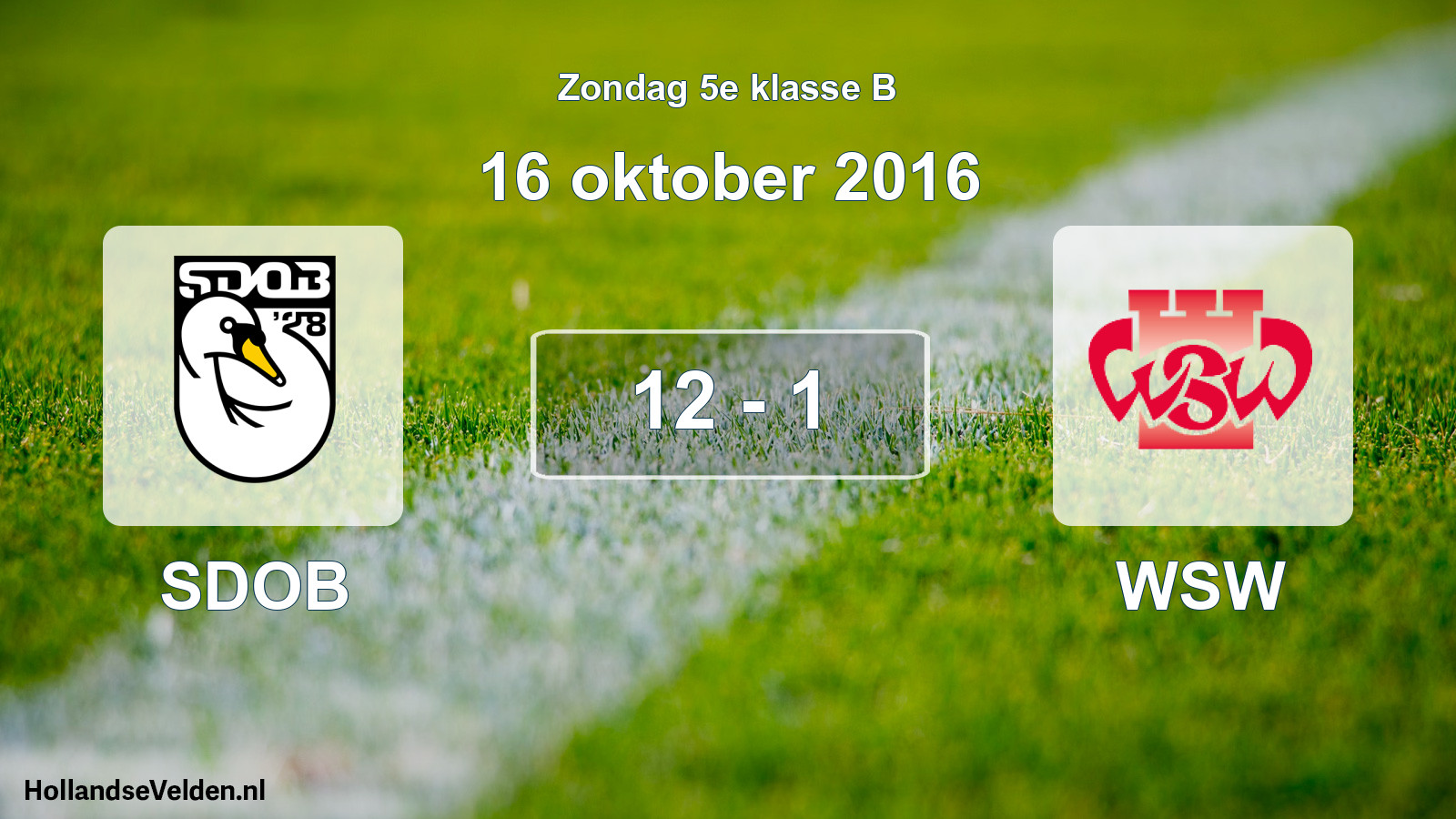 Total number of matches played: SDOB - WSW 12 - 1 (16 October 2016)