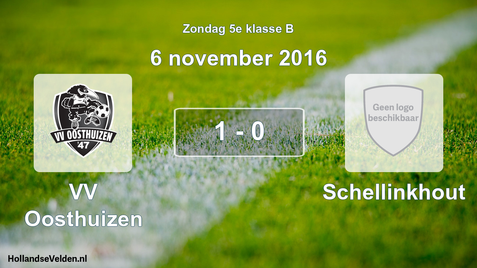 Total number of matches played: VV Oosthuizen - Schellinkhout 1 - 0 (6 November 2016)