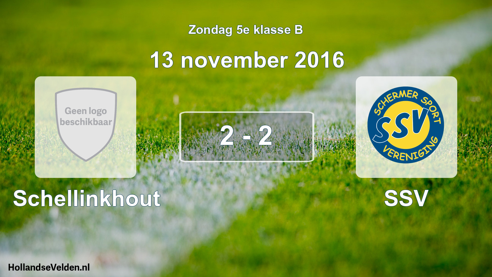 Total number of matches played: Schellinkhout - SSV 2 - 2 (13 November 2016)