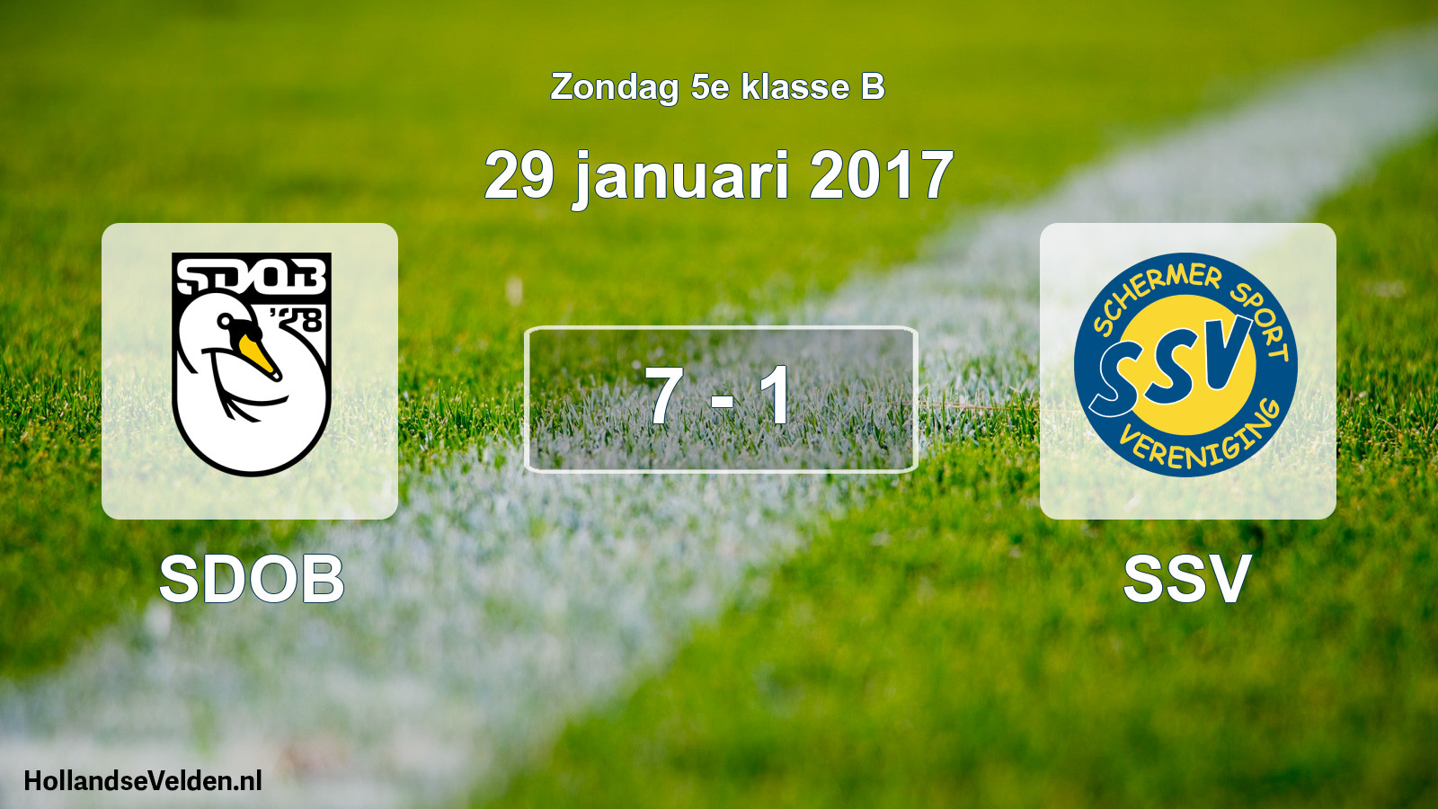 Total number of matches played: SDOB - SSV 7 - 1 (29 January 2017)