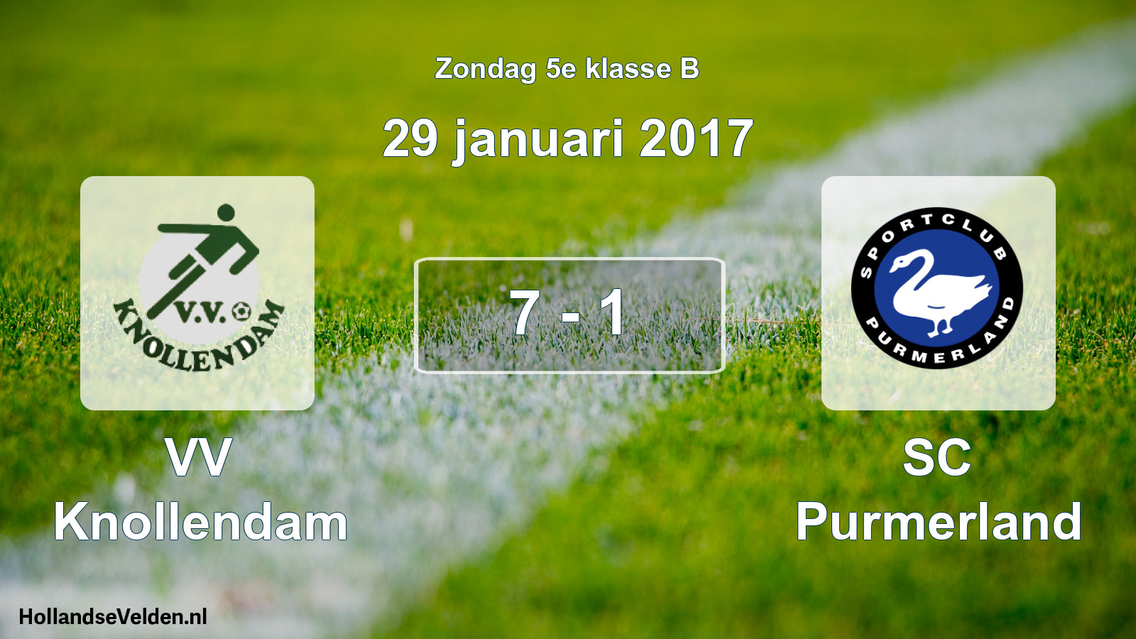 Total number of matches played: VV Knollendam - SC Purmerland 7 - 1 (29 January 2017)