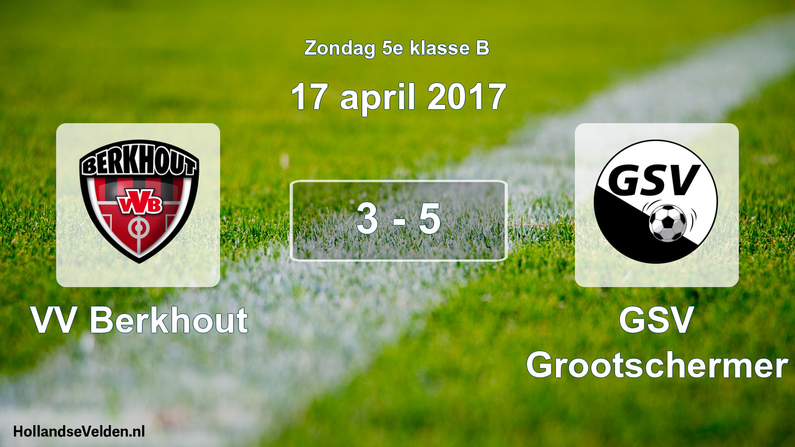Total number of matches played: VV Berkhout - GSV Grootschermer 3 - 5 (17 April 2017)