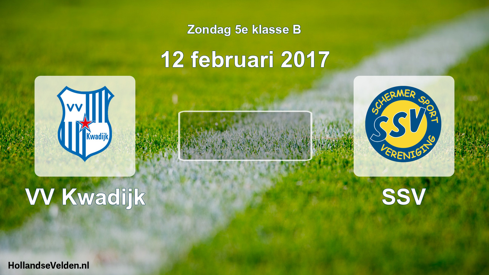 Scheduled Match: VV Kwadijk - SSV (12 February 2017)