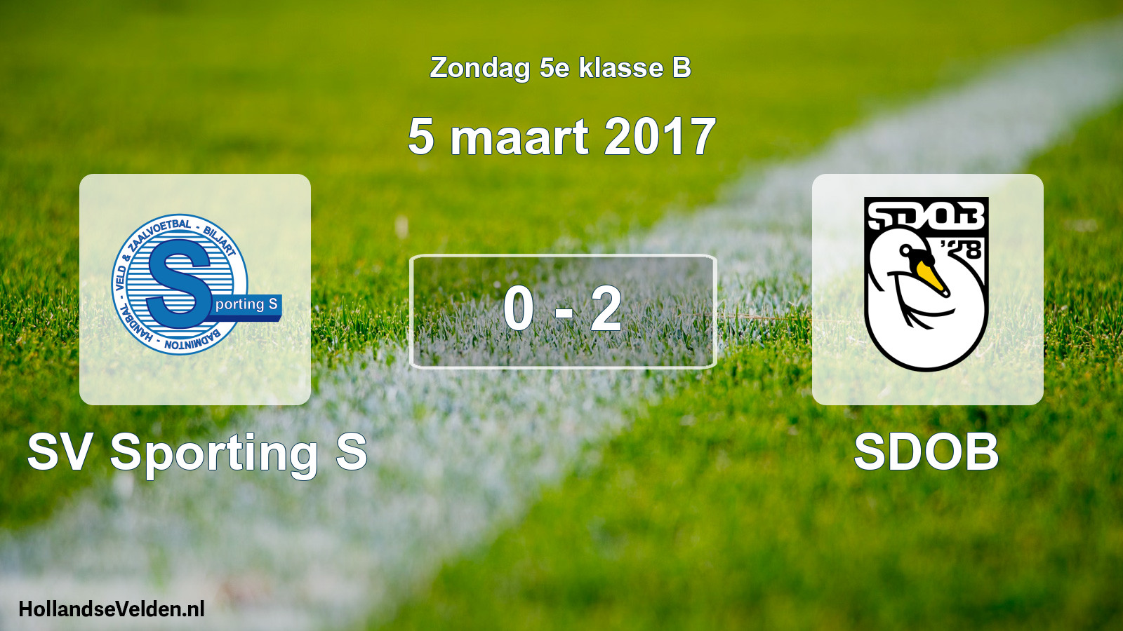 Total number of matches played: SV Sporting S - SDOB 0 - 2 (5 March 2017)