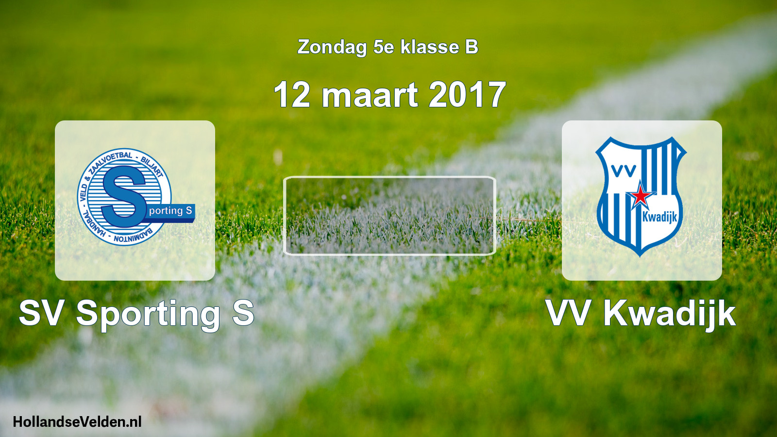 Scheduled Match: SV Sporting S - VV Kwadijk (12 March 2017)