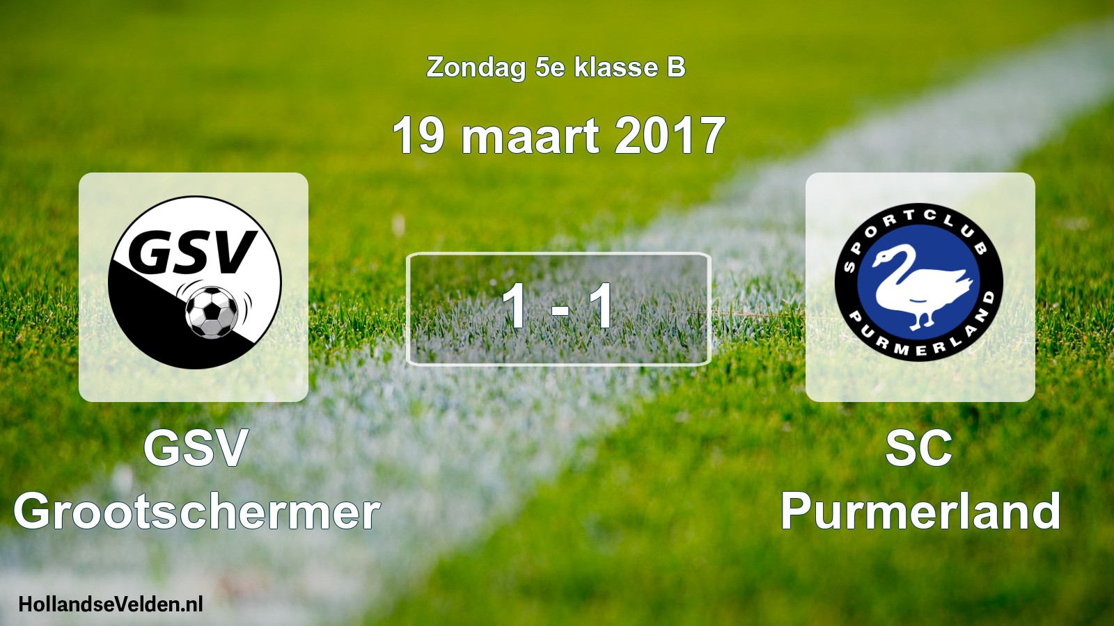 Total number of matches played: GSV Grootschermer - SC Purmerland 1 - 1 (19 March 2017)