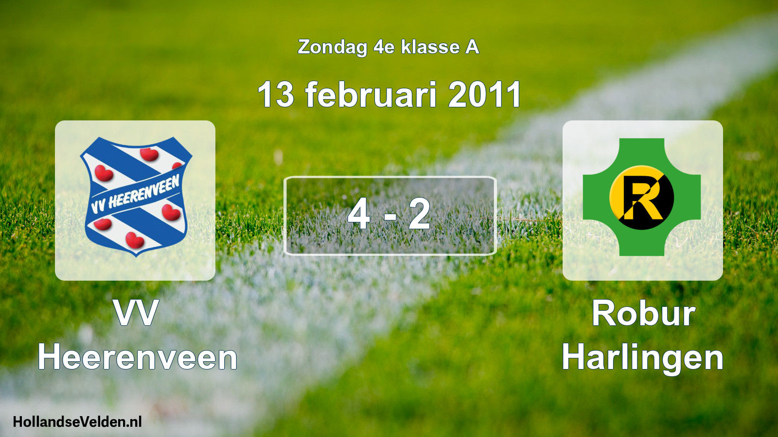 Total number of matches played: VV Heerenveen - Robur Harlingen 4 - 2 (13 February 2011)