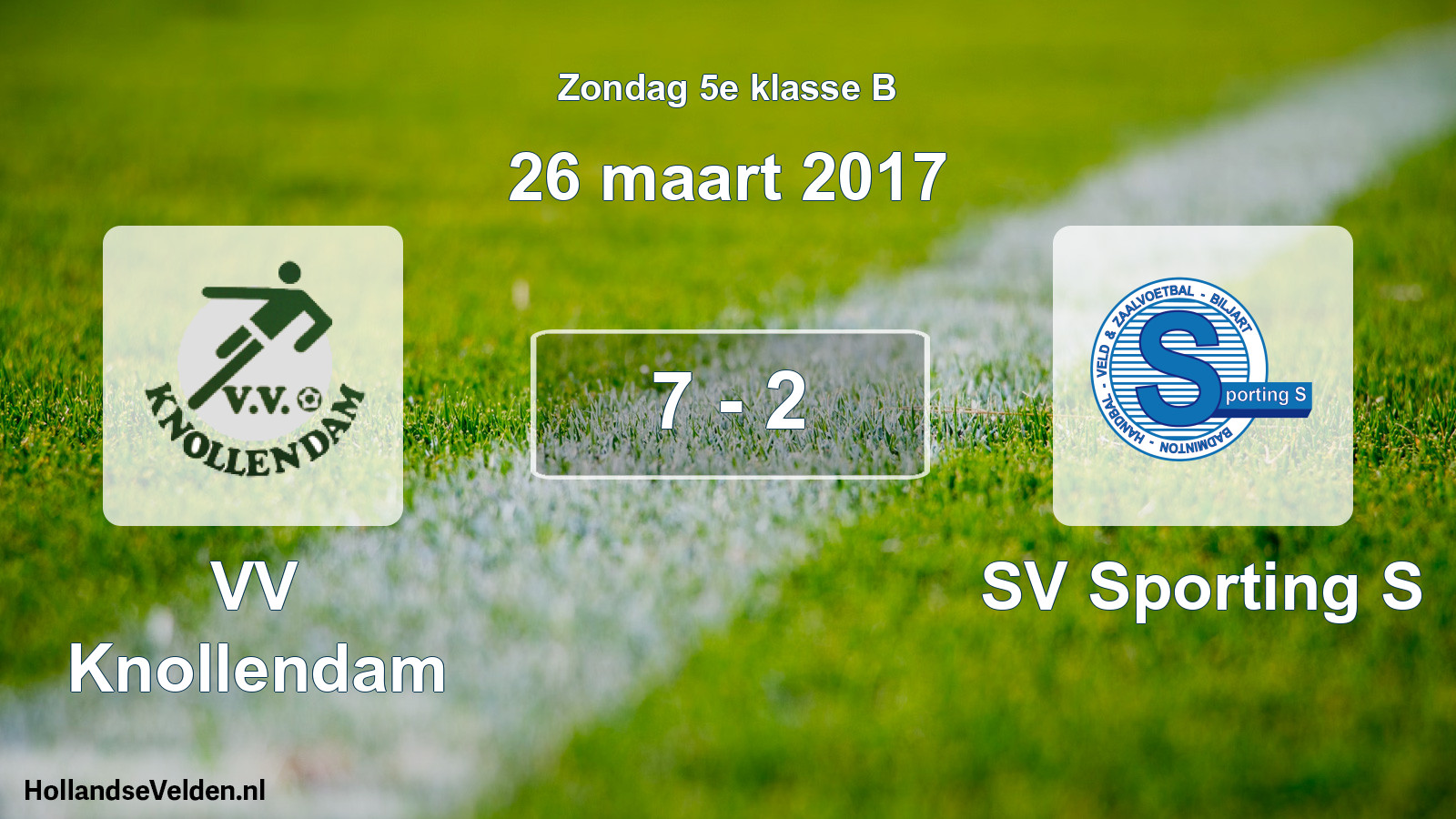Total number of matches played: VV Knollendam - SV Sporting S 7 - 2 (26 March 2017)
