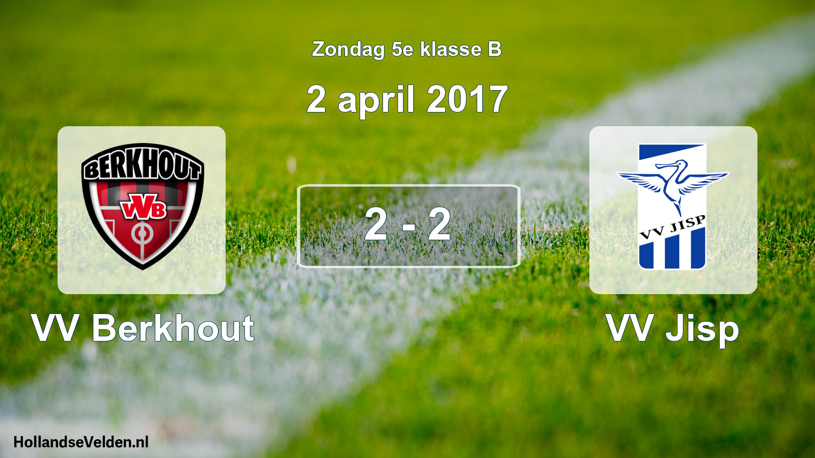 Total number of matches played: VV Berkhout - VV Jisp 2 - 2 (2 April 2017)