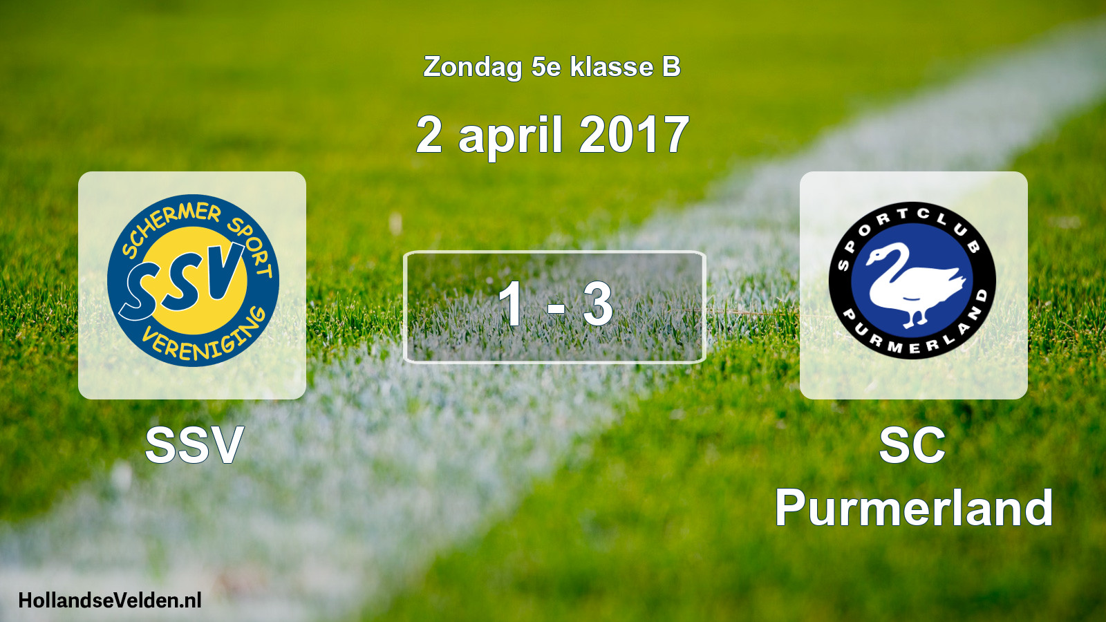 Total number of matches played: SSV - SC Purmerland 1 - 3 (2 April 2017)