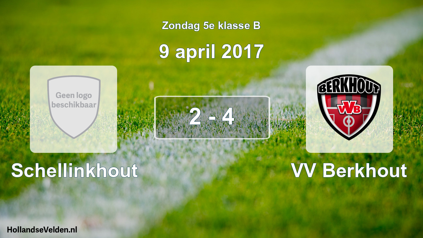 Total number of matches played: Schellinkhout - VV Berkhout 2 - 4 (9 April 2017)