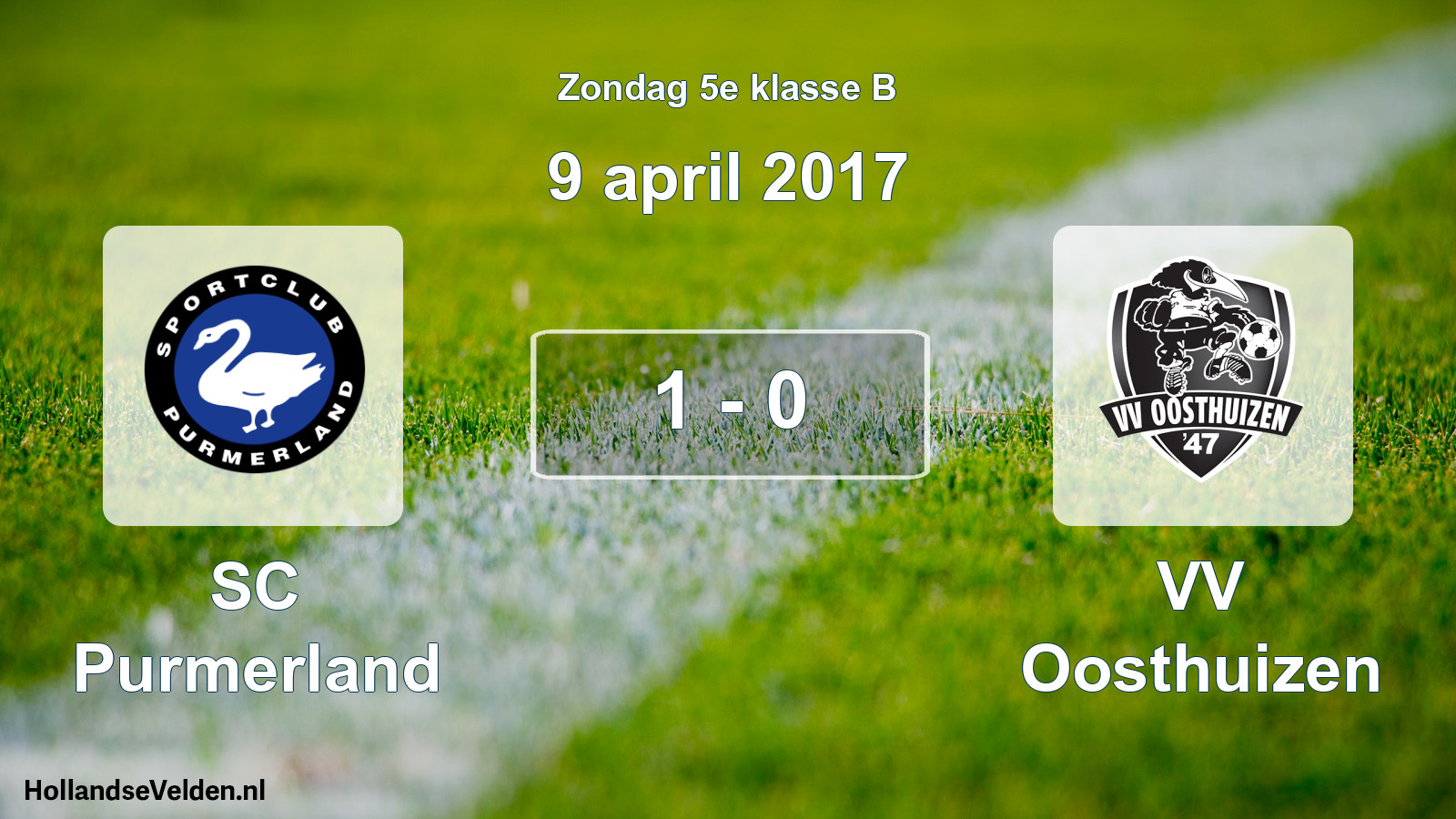 Total number of matches played: SC Purmerland - VV Oosthuizen 1 - 0 (9 April 2017)