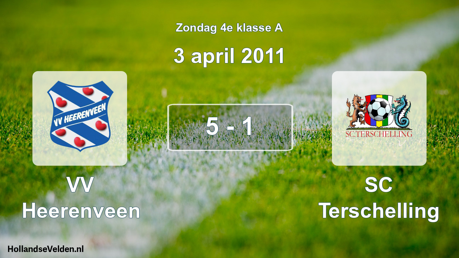 Total number of matches played: VV Heerenveen - SC Terschelling 5 - 1 (3 April 2011)
