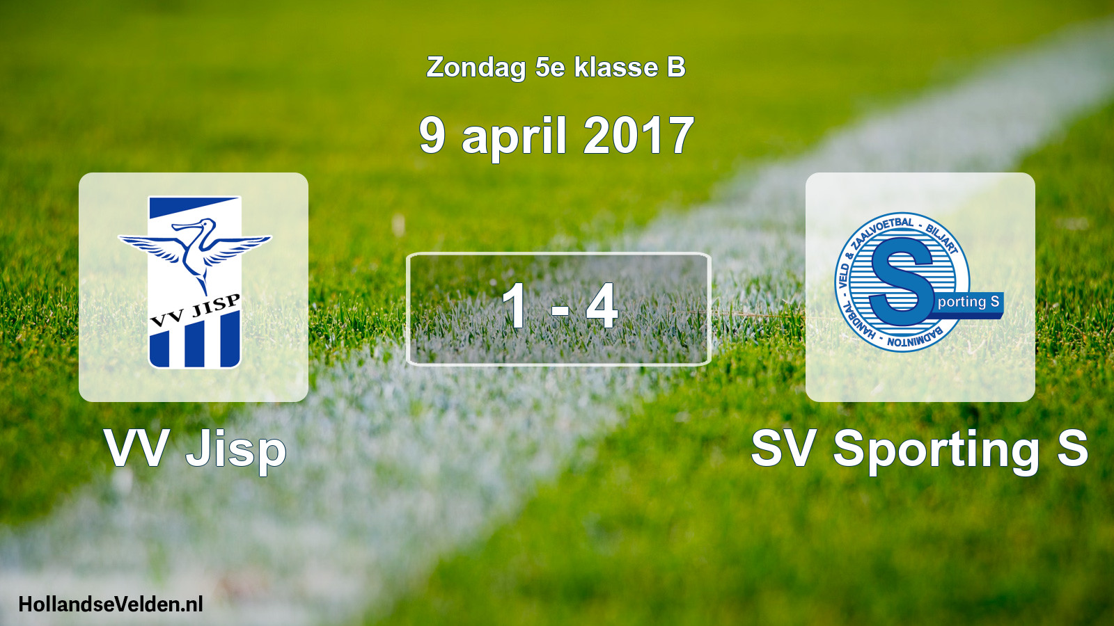 Total number of matches played: VV Jisp - SV Sporting S 1 - 4 (9 April 2017)
