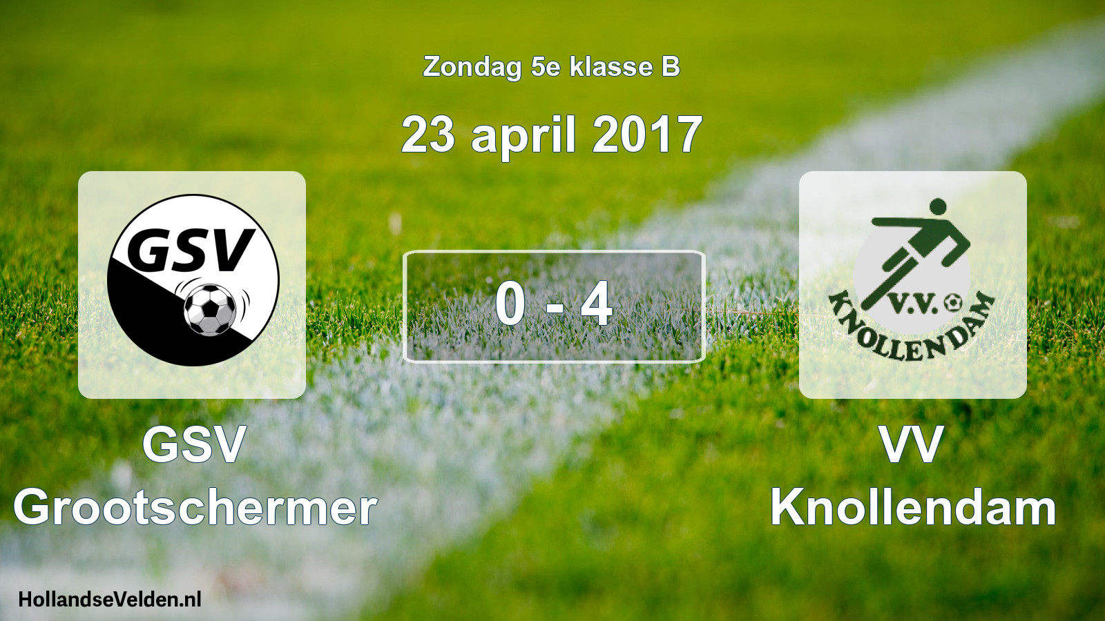 Total number of matches played: GSV Grootschermer - VV Knollendam 0 - 4 (23 April 2017)